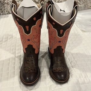 Olive Mae Cowgirl Boots Pink and Brown